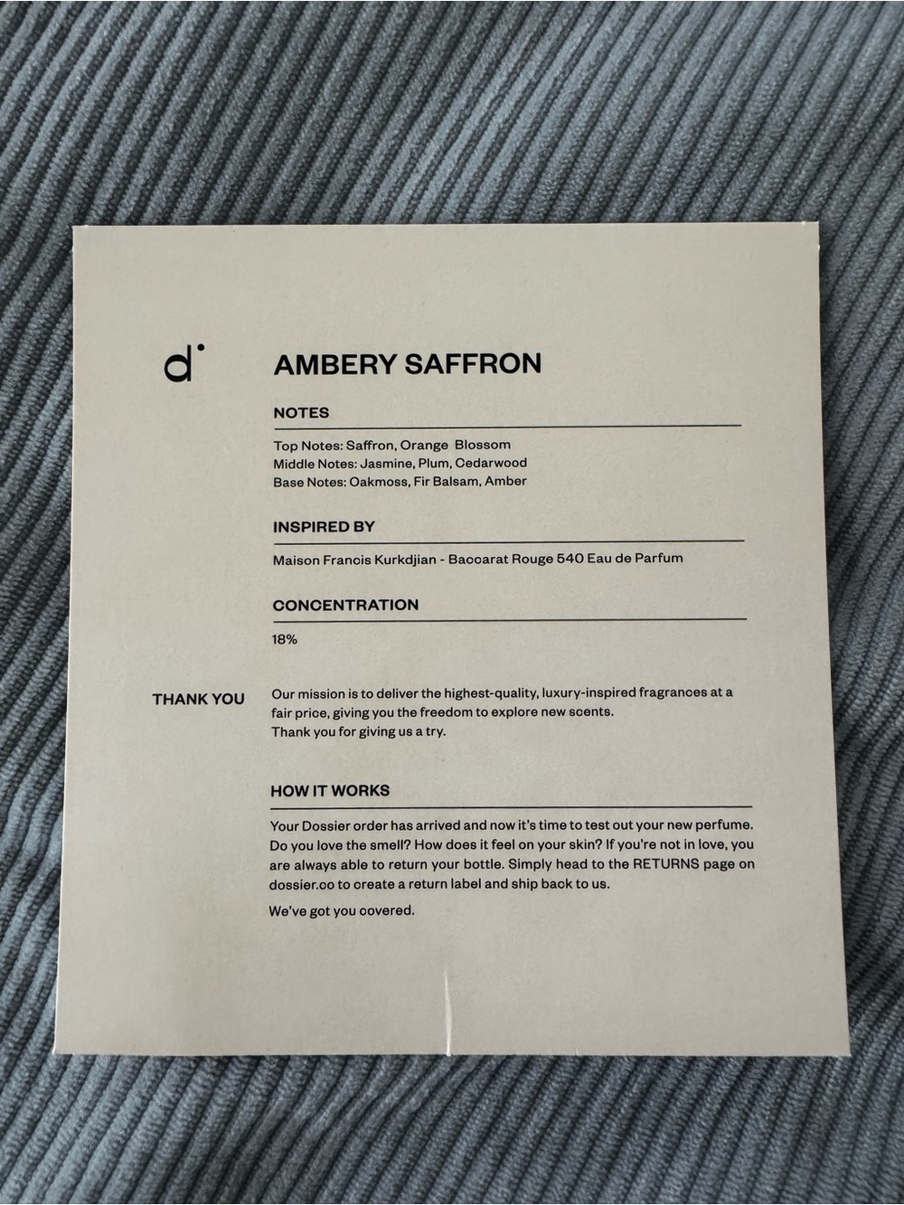 Dossier Ambery Saffron Perfume - Picture 4 of 5